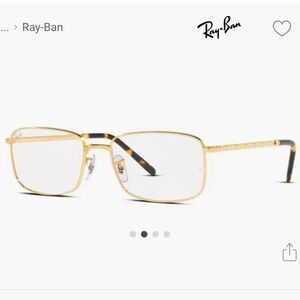 Ray-Ban Gold and Tortoise Rectangular Glasses